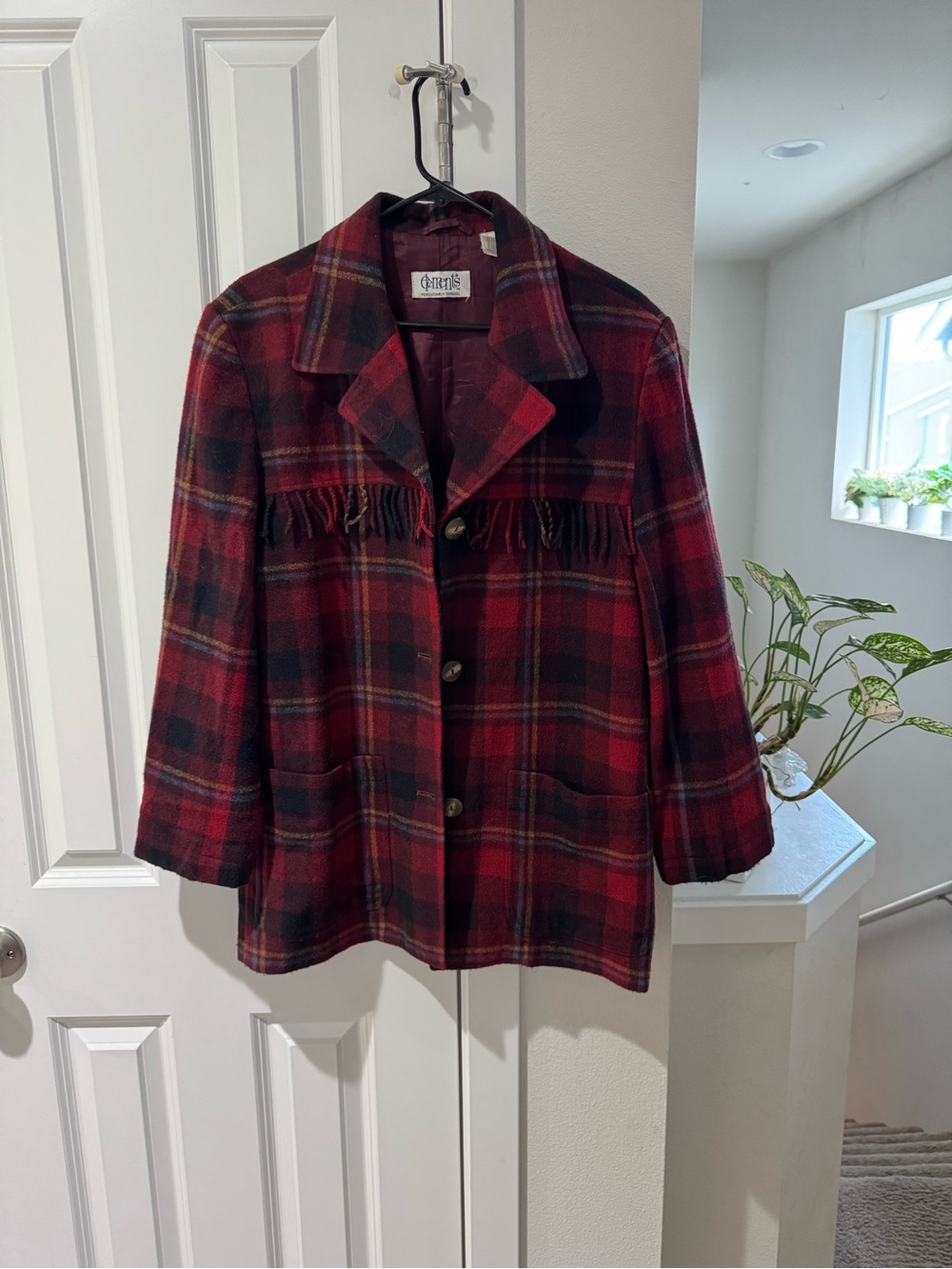 Vintage Elements Spiegel Burgundy Lined Coat with Brand Label